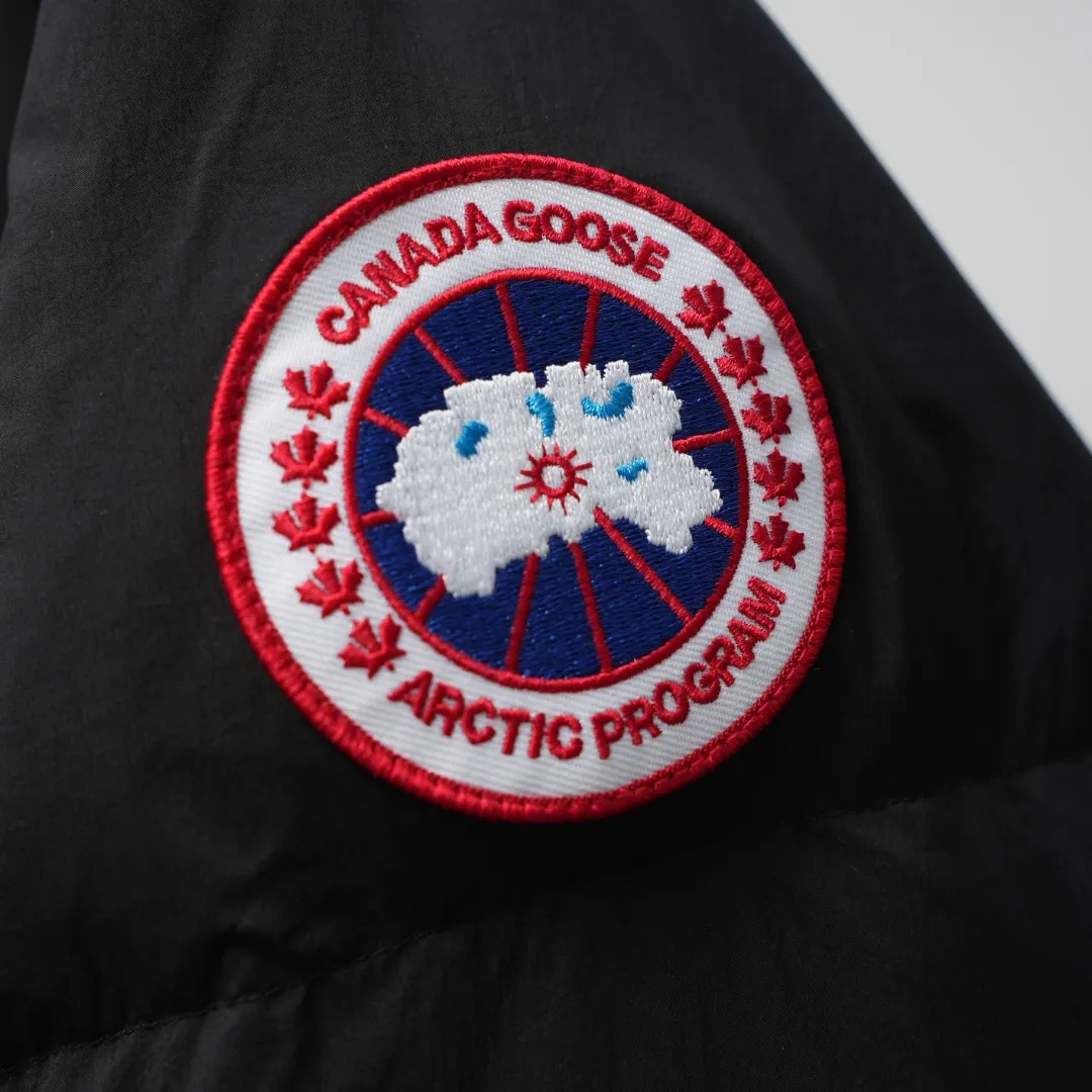 P1060 CANADA GOOSE丨Canada Goose 2800 Long Armband Hooded Down Jacket Color: Black Red Label Size: XS-XXL